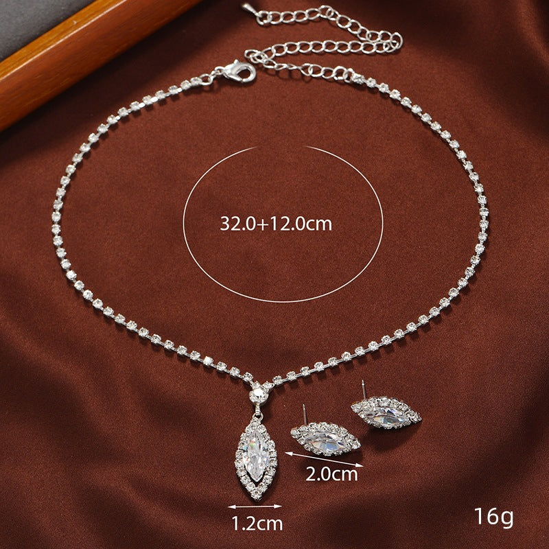 2023 new style flash necklace and earrings two-piece set