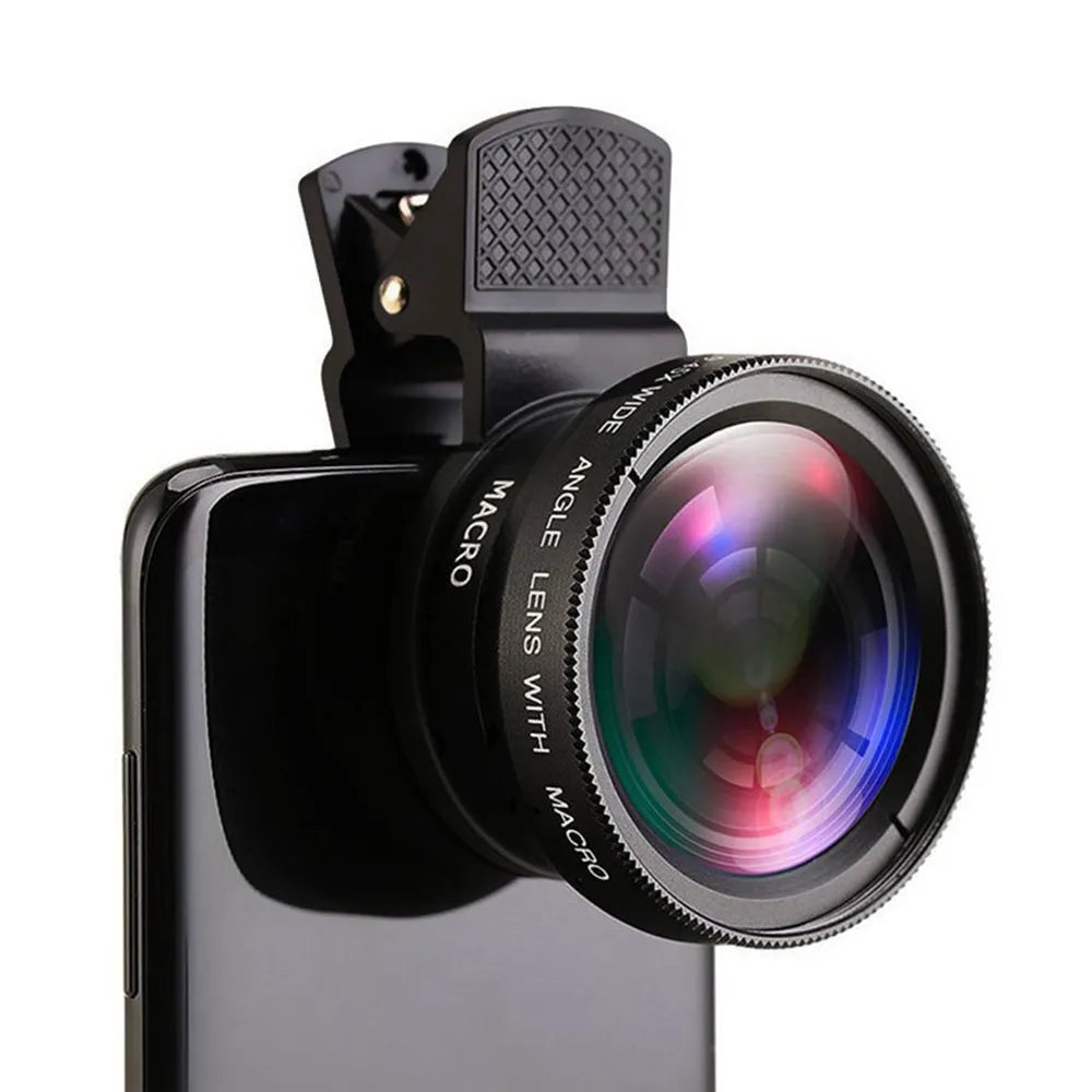 2 in 1 lens universal clip 37mm mobile phone lens professional 0.45x 49uv ultra wide angle