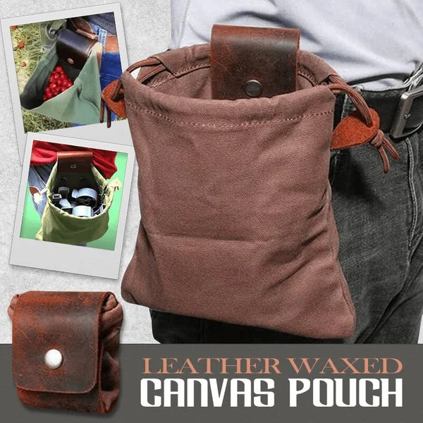 Last Day Promotion 48% OFF--Leather Canvas Pouch
