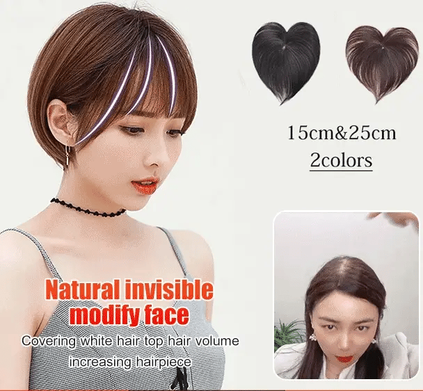 Pure handmade light and thin covering white hair top hair volume increasing hairpiece