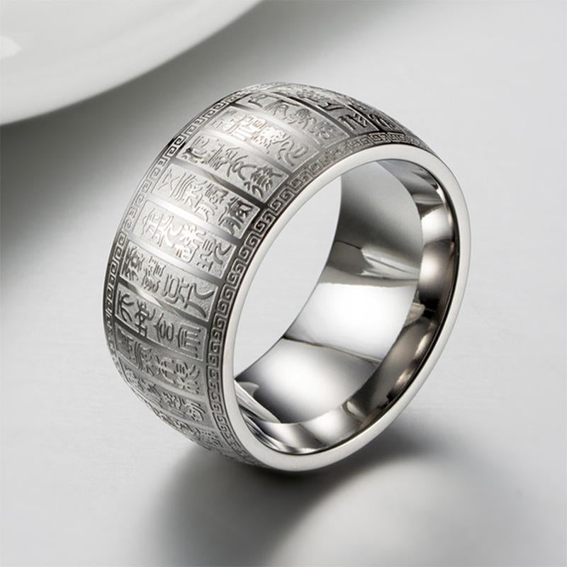 Buddhist Golden Light Mantra Titanium Steel Ring【HOT SALE-45%OFF🔥🔥🔥】