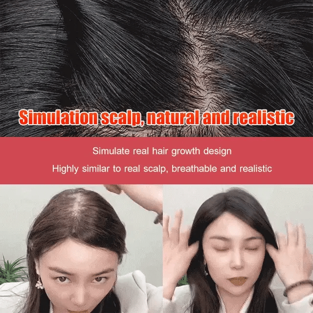 Pure handmade light and thin covering white hair top hair volume increasing hairpiece